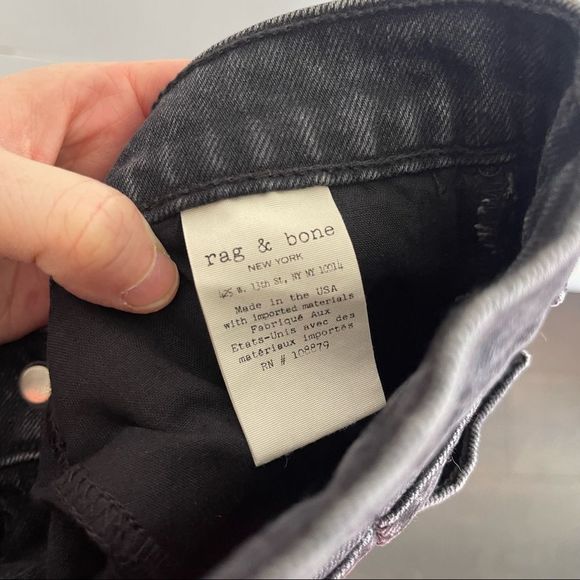 Rag & Bone Iver Black Bain Zipper Detail Jeans - Picture 7 of 7